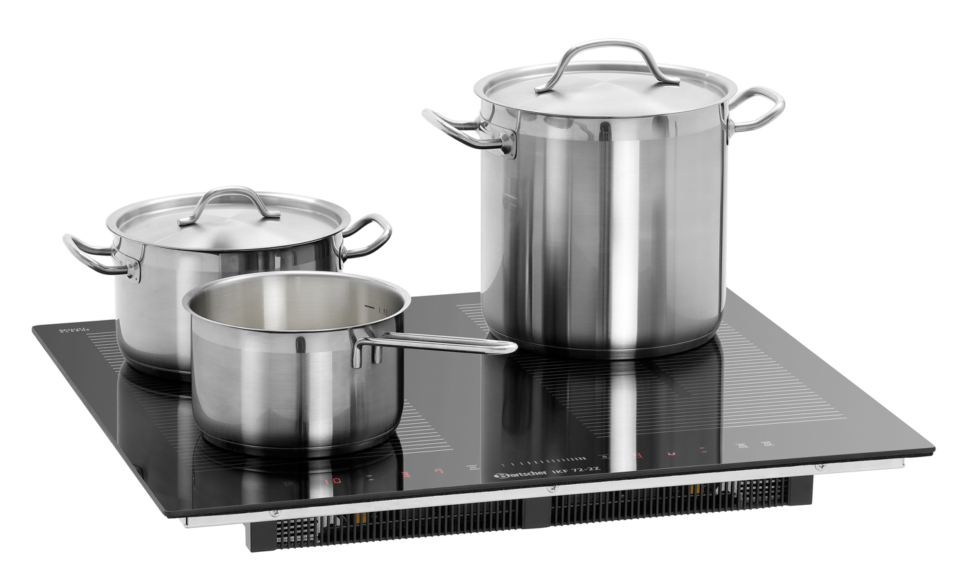 Bartscher Induktionskochfeld IKF 72-2Z |Regulierung von: Leistung ,Temperatur ,Zeit |Maße: 59 x 52 x 6,0 cm. Gewicht: 13,5 kg