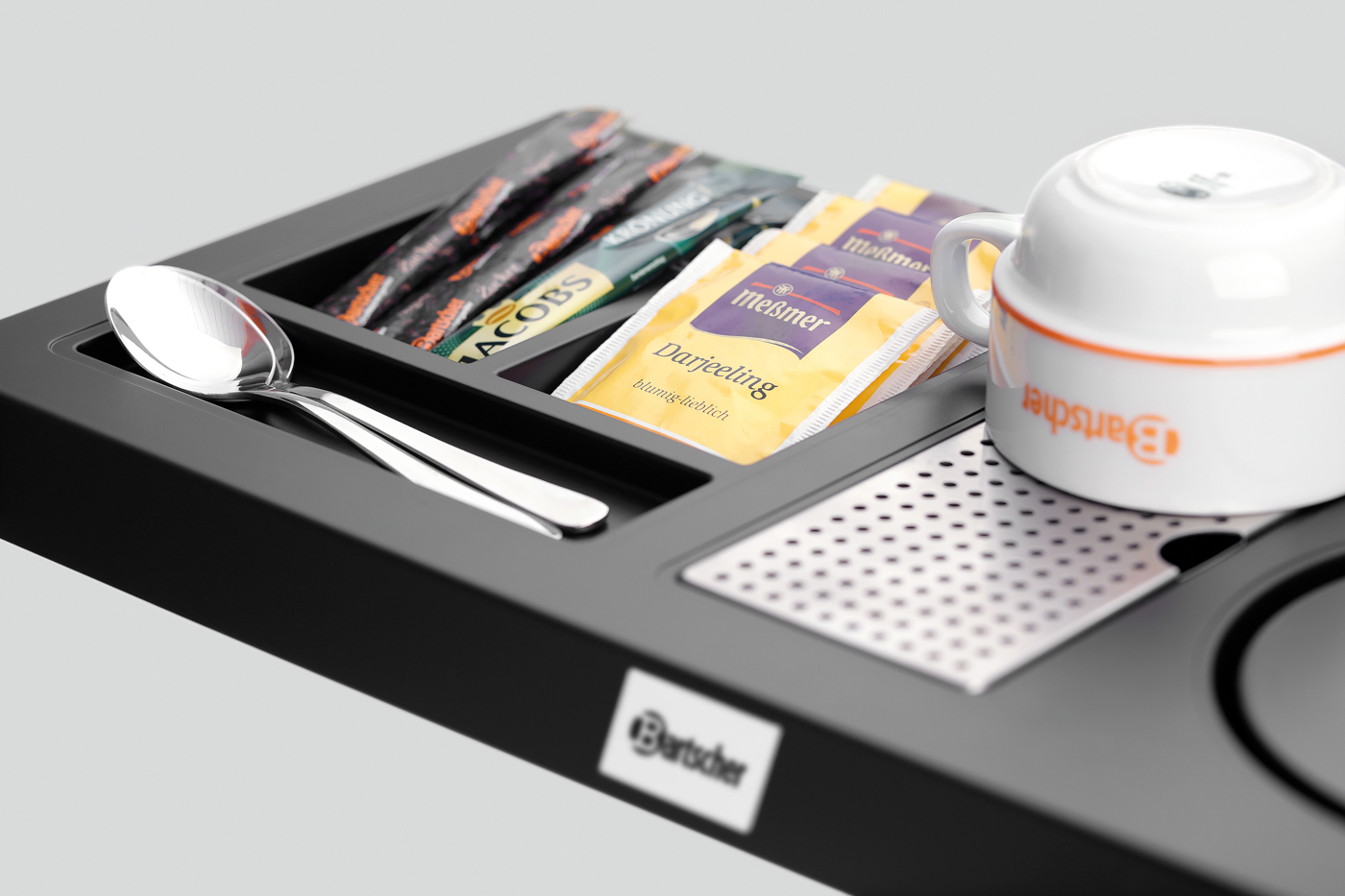 Bartscher Teestation 1145M | Farbe: Schwarz ,Matt| Maße: 46,5 x 22,5 x 3,0 cm. Gewicht: 0,91 kg