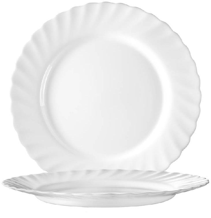 Speiseteller Ø: 27,3 cm aus Hartglas - Form Trianon uni weiß - ARCOPAL