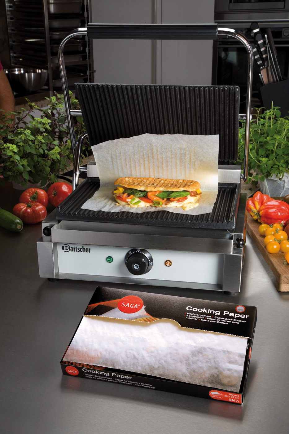 Bartscher Kochpergament 1/2 GN | Hitzebeständig bis: 220 °C | Maße: 35,7 x 29,5 x 179 cm. Gewicht: 0,37 kg