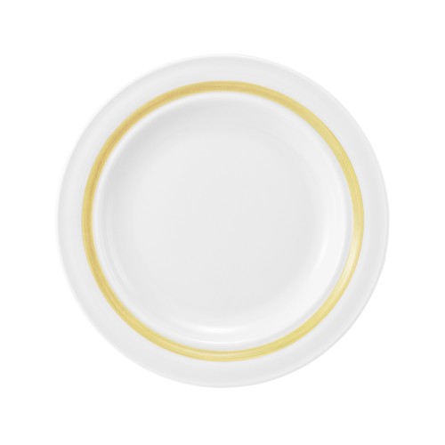 Seltmann Teller flach 20 cm Fahne, rund, Form: Community, Dekor: 57392 Pinselband ocker, hohe Kantenschlagfestigkeit, Made in Germany