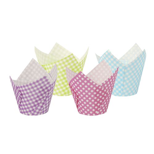 24 Backförmchen Ø 5 cm · 8,5 cm farbig sortiert "Tulip" von PAPSTAR