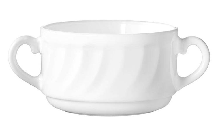 Suppenobertasse Inhalt: 0,32 l aus Hartglas - Form Trianon uni weiß - ARCOPAL