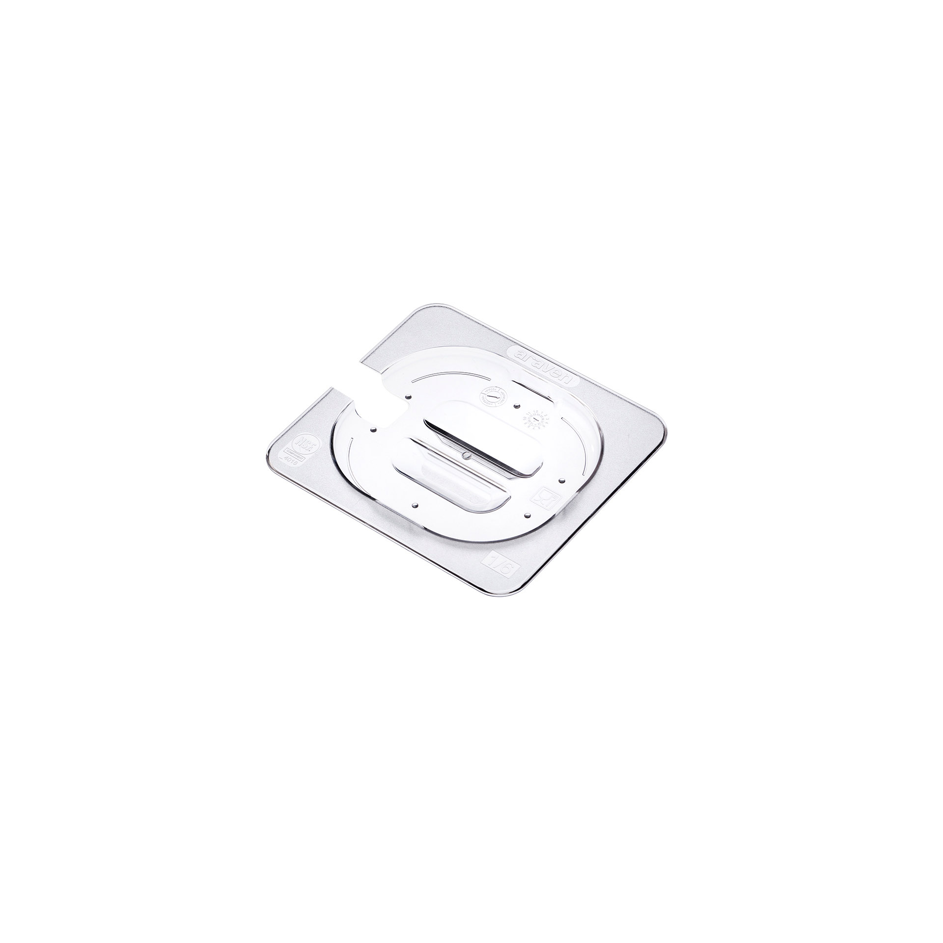 ARAVEN GN 1/6 Deckel aus Polycarbonat mit Aussparung der universell einsetzbar ist, durchsichtig