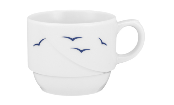 Seltmann Obere zur Moccatasse, Form: Laguna, Dekor: 33374 Blaue Möwen