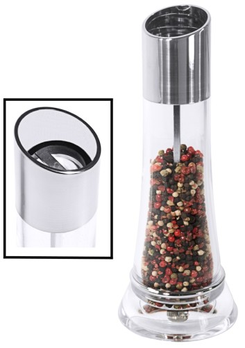 Pfeffermühle, Acryl 21 cm mit oben liegendem Mahlwerk