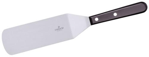 Küchenpalette aus flexiblem Klingenstahl (0,8 mm) seidenmatt poliert, vernieteter und verschweißter Griff aus POM-Kunststoff, schwere