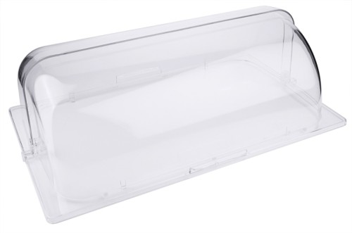 GN-Rolltop Abdeckhaube Haube und Griff aus glasklarem Polycarbonat, temperaturbeständig bis +65C, geeignet für den Einsatz auf GN 1/1
