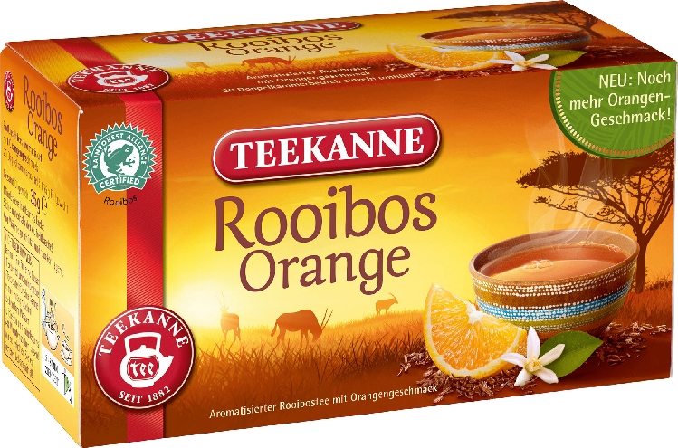 Teekanne Rotbusch Orange Tassenportion mit Papierumhüllung Inhalt: 20 Beutel
