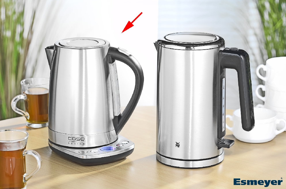 CASO Wasserkocher WK2200, Inhalt: 1,7 Liter, aus Edelstahl, Leistung: 2200 Watt, Maße (BxHxT): 210 x 245 x 195 mm