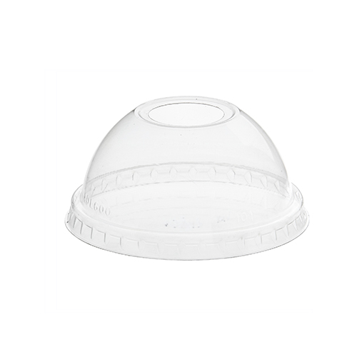 50 Dom-Deckel "Hurricane", PET rund Ø 7,8 cm · 3,8 cm glasklar mit Lochung von Starpak