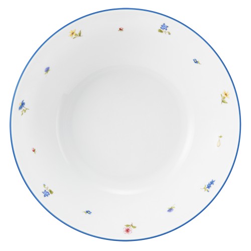 Seltmann Schüssel rund 24 cm, rund, Form: Community, Dekor: 57390 Streublume blaue Linie, hohe Kantenschlagfestigkeit, Made in Germany