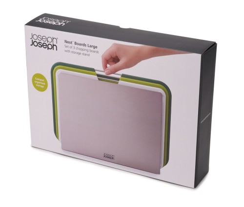 Joseph Joseph Nest - 3-teiliges Schneidebrett-Set, groß - grün