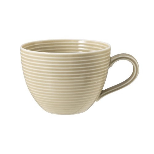 Seltmann Kaffeeobertasse 0,26 l mit Relief, rund mit Relief, Form: Beat, weiss Sandbeige, hohe Kantenschlagfestigkeit, Made in Germany