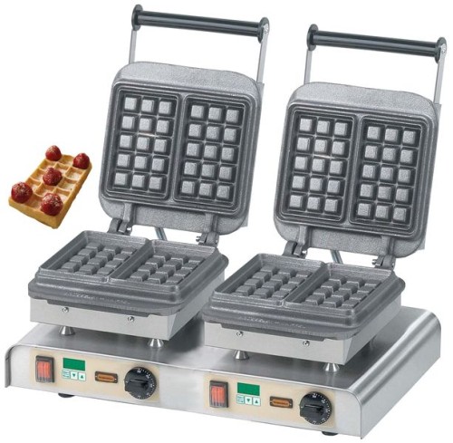 NEUMÄRKER Waffeleisen Brüsseler II mit 2 Digitaltimern, Backplatten Grauguss 610x340x250 mm