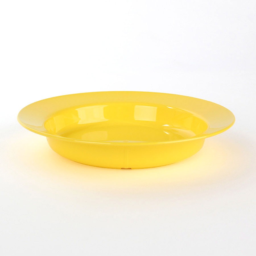 vaLon Tiefer Dessertteller 19 cm aus schadstofffreiem Kunststoff in der Farbe sonnengelb.