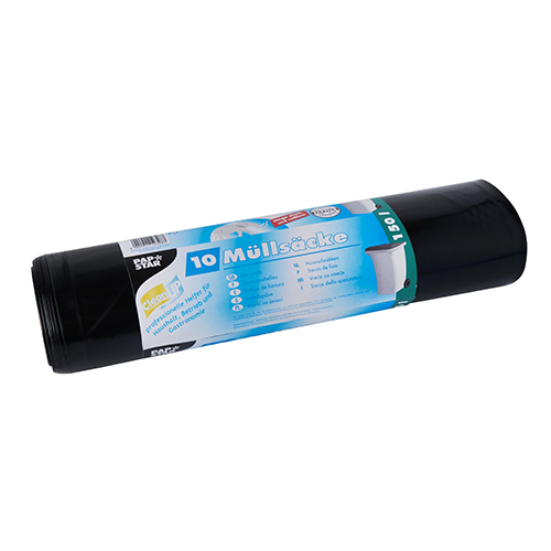 10 Müllsäcke, LDPE 150 l 150 cm x 70 cm schwarz extra stark und extra reißfest von Starpak