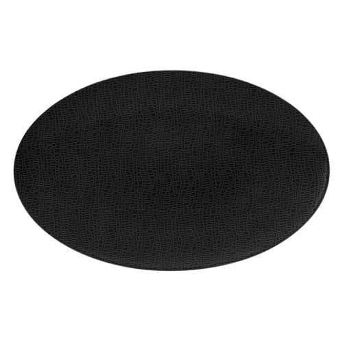 Seltmann Servierplatte oval 40x26 cm, oval, Form: Life, Dekor: 25677 Fashion glamorous black, hohe Kantenschlagfestigkeit, Made in Germany