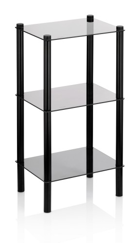 Kela Regal Lars aus Metall, schwarz, ca. 400mm x 300mm x 765mm (L x B x H)