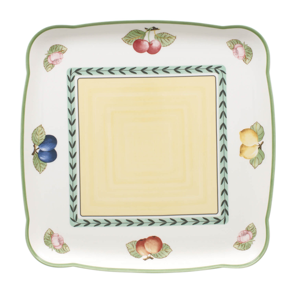 Villeroy und Boch Platte quadratisch - Maße: 29,7 x 29,7 x 2,3 cm / Ser.: Charm & Breakfast French Garden
