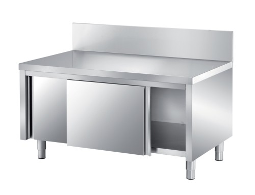 SARO Maschinenschrank mit Aufkantung und Schiebetüren 1500x700x750mm AISI 304 Made in Europe - Hergestellt aus AISI304 Edelstahl -