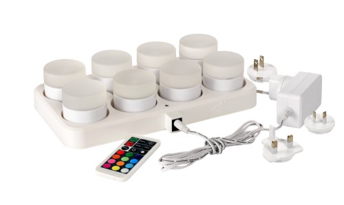 DUNI LED Mini Lamp, 8er 48 x 50 mm, Multicolor incl warmwhite