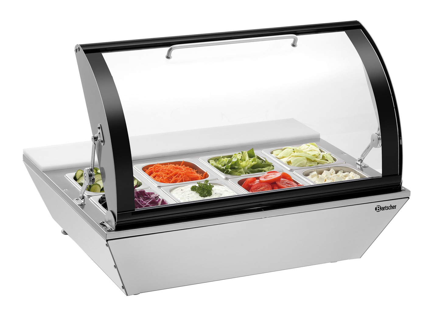 Bartscher Kühlvitrine 67L | Art der Verglasung: Doppel-Verglasung | Maße: 76,5 x 61 x 330 cm. Gewicht: 25,7 kg