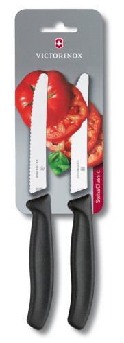 Victorinox Tomatenmesser, SwissClassic, rund, Wellenschliff, 2 auf Blister, 11 cm