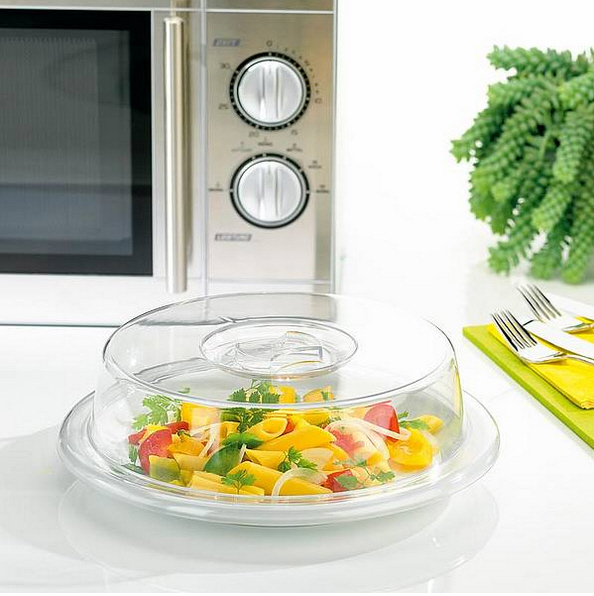 EMSA MICRO FAMILY Abdeckhaube, Höhe: 6 cm, Durchmesser 26 cm, transparent. Aus Polypropylen, spülmaschinengeeignet.