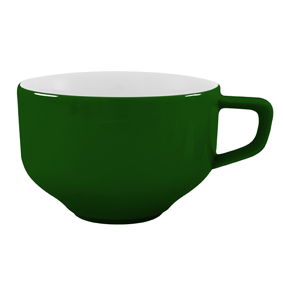 Obertasse 0,37 l - Form: Baristar - Dekor 79174, dunkelgrün - aus Porzellan. Hersteller:, Eschenbach. "Made in Germany".