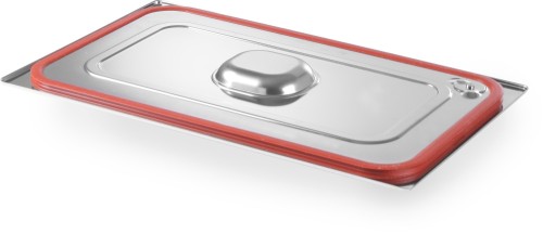 Gastronorm-Deckel dichtschließend, GN 1/2, 265 x 325 mm, Edelstahl mit Silikonrand für luftdichten Verschluß