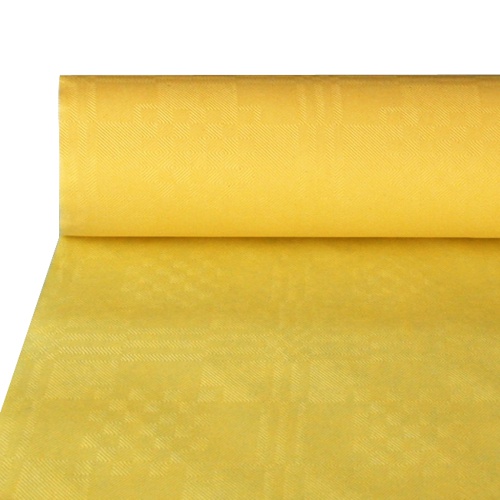 Papiertischtuch mit Damastprägung 50 m x 1 m gelb von PAPSTAR