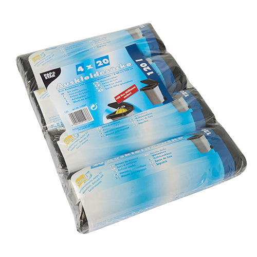 80 Auskleidesäcke für Mülltonnen 120 l 110 cm x 90 cm schwarz von PAPSTAR