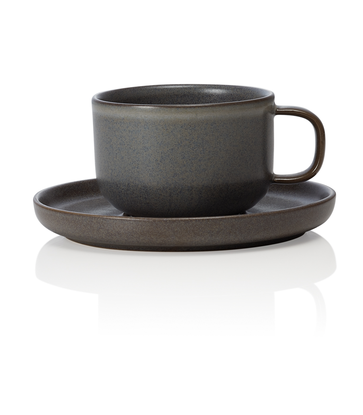 Ober- und Untertasse ROCKZZERO, 0,275 ltr., Set á 6 Stück, stone grey, Steinzeug Durchmesser der Untertasse: 14,5 cm, Farbe: Stone Grey