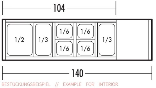 NEUMÄRKER Kühlvitrine Mach I - 46 Liter ohne GN-Behälter 1400x370x440 mm