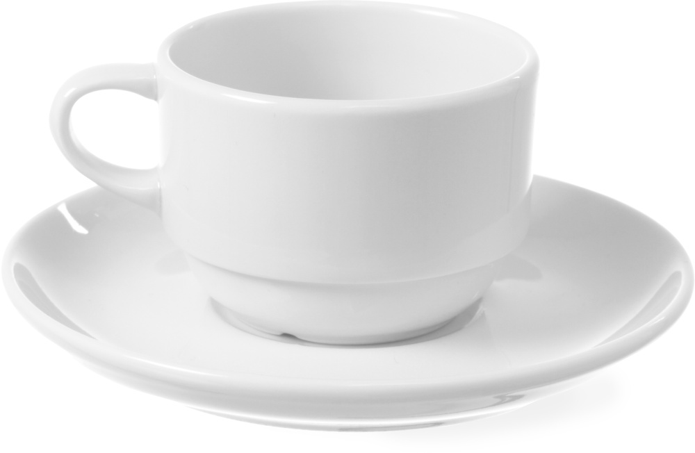 Cappuccino-Obertasse Serie Delta,  230 ml. Hotelporzellan weiss. Untertasse bitte separat kaufen, Artikel 394-7273