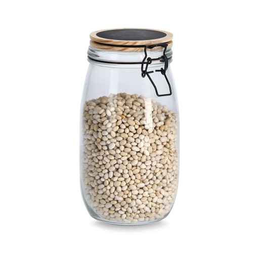 Vorratsglas m. Bügelverschluss, 1500 ml, Kiefer / Maße: Ø 11,5x21,5 cm