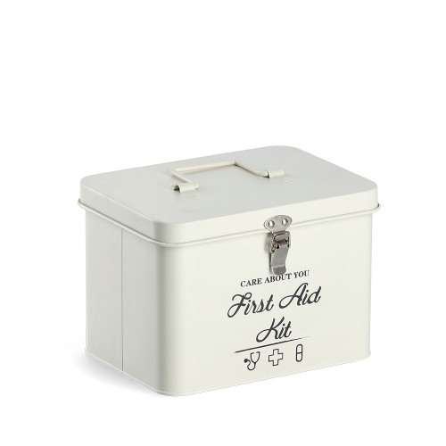 Medizinbox, Metall, weiß / Maße: 22,4x17x16 cm
