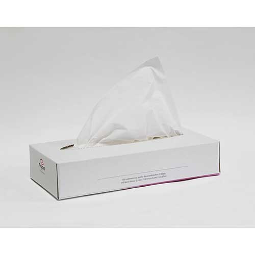 100 Kosmetiktücher 20 cm x 21 cm hochweiss "akito" 2-lagig von Fripa