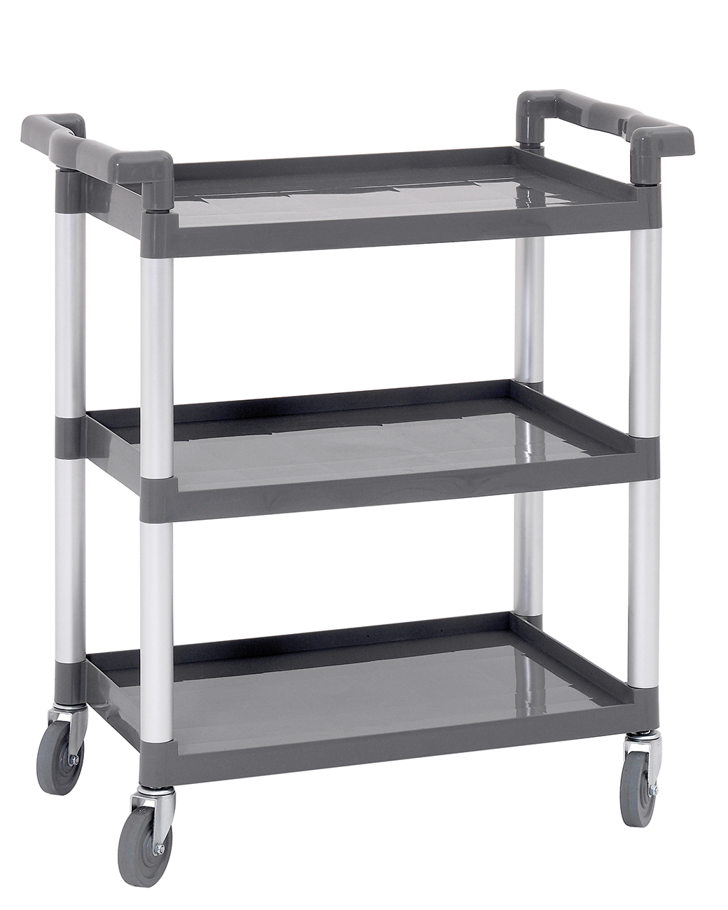 Bartscher Servierwagen TS "Adjutant" | Abstandzwischen den Borden: 300 mm | Maße: 83 x 41,5 x94,0 cm. Gewicht: 9,1 kg