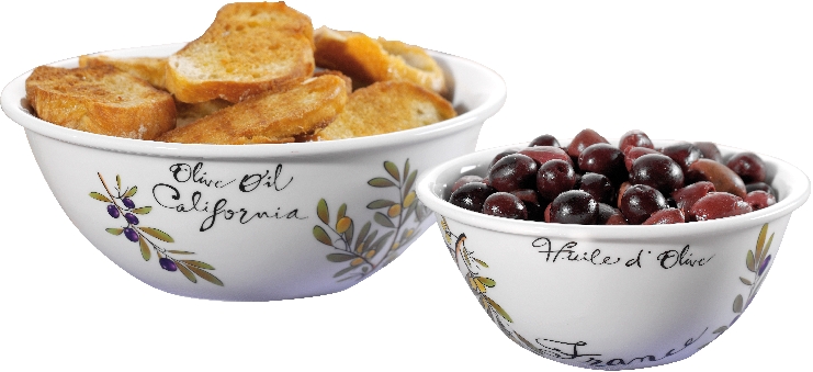 2er Set Salat-/Servierschüssel VENETO, Porzellan aus weißem Porzellan, farbig bedruckt im Geschenkkarton