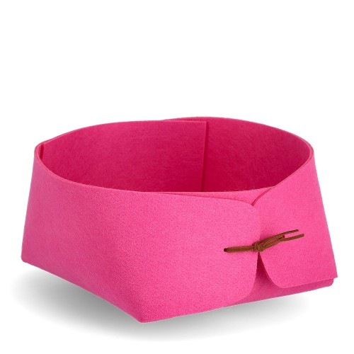 Aufbewahrungskorb, Filz, pink / Maße: 19x19x11,5, faltbar cm