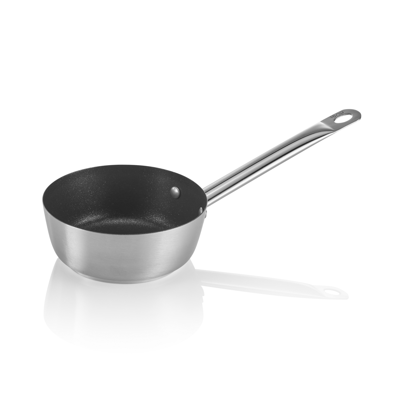 Sauteuse Cookware 21 mit PTFE Antihaftbeschichtung Ø 16 cm, Chromnickelstahl 18/10 Mit geradem Rand (kein Schüttrand) und