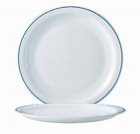 Speiseteller Ø: 25,8 cm - aus Hartglas ARCOROC - Dekor Delft.