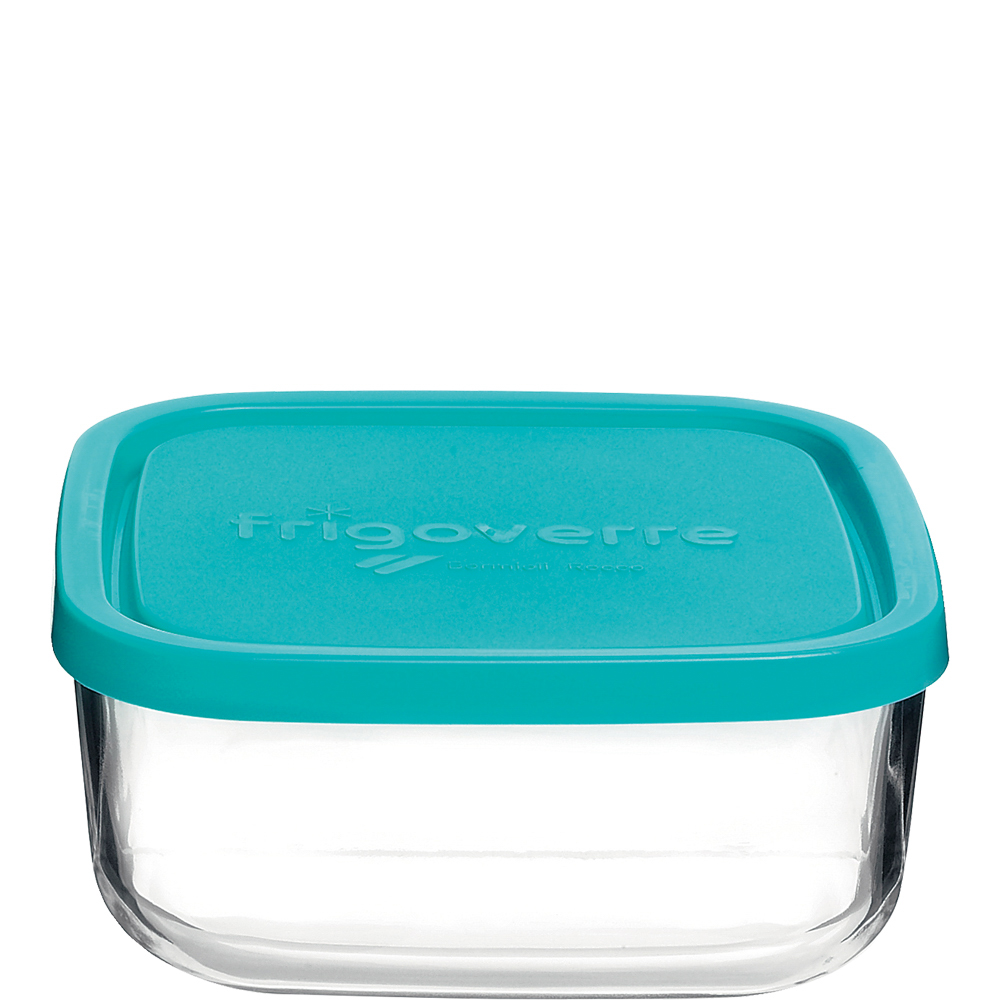 Bormioli Rocco Frigoverre Classic Box quadratisch 100cl, 150x150mm, blauer PP-Deckel, blau, Polypropylen (PP)