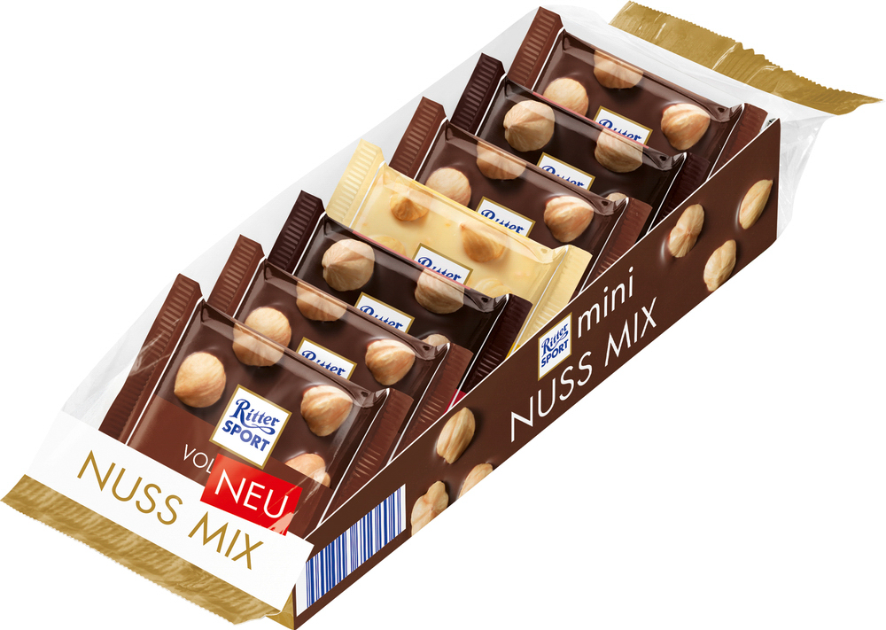Ritter Sport Mini Schokolade Bunte Tüte 12 minis 200g 6-fach-sortiert