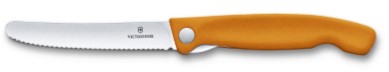 Victorinox Gemüsemesser faltbar, Swiss Classic, Wellenschliff mit einklappbarer Klinge Farbe: orange