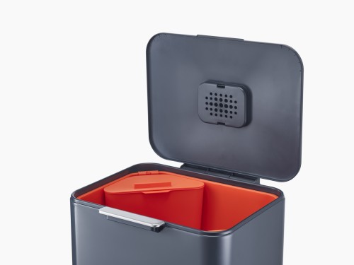 Joseph Joseph IntelligentWaste Totem Max 60 - Abfallbehälter mit separater Recycling-Einheit, inkl. Biomüll-Caddy, 60 Liter -