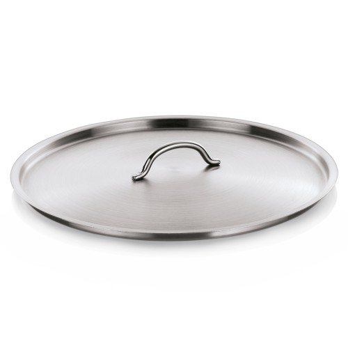 Deckel für, Sandwichboden, Schüttrand, angeschweißte Kaltgriffe. Material: Chromnickelstahl. Serie: Cookware 50.