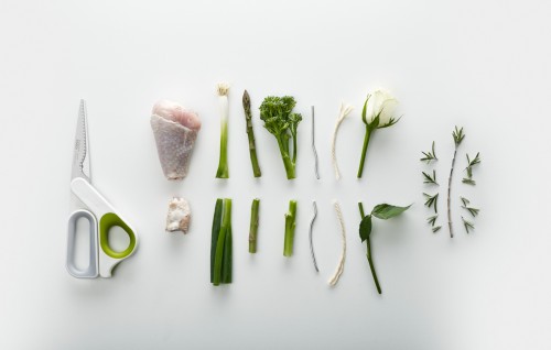 Joseph Joseph PowerGrip - Allzweck Küchenschere mit integriertem Daumengriff - weiß/grün